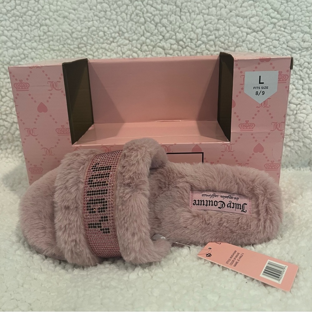 Juicy Couture Blush Furry Slides